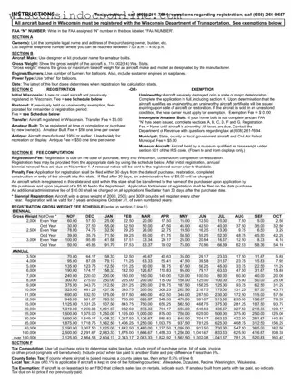 Blank Wisconsin Aircraft Registration Form