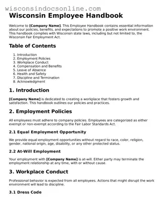 Attorney-Approved Wisconsin Employee Handbook Template
