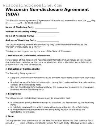 Attorney-Approved Wisconsin Non-disclosure Agreement Template