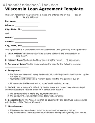 Attorney-Approved Wisconsin Loan Agreement Template