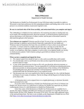Blank Wisconsin F 00060 Form