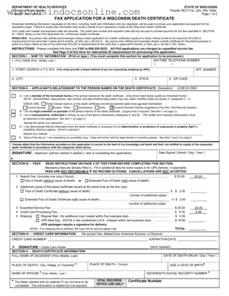 Blank Wisconsin F 05297 Form