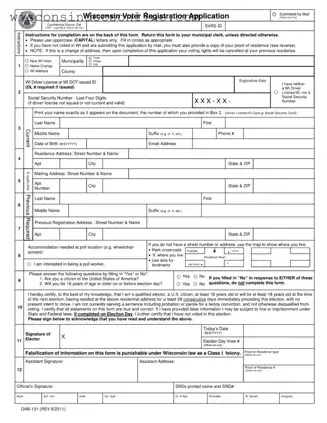 Blank Wisconsin Gab 131 Form