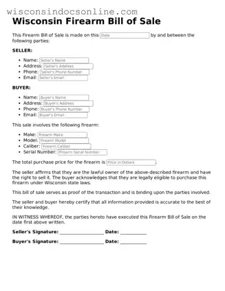Attorney-Approved Wisconsin Firearm Bill of Sale Template