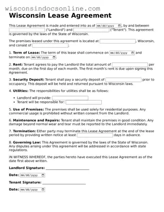 Attorney-Approved Wisconsin Lease Agreement Template