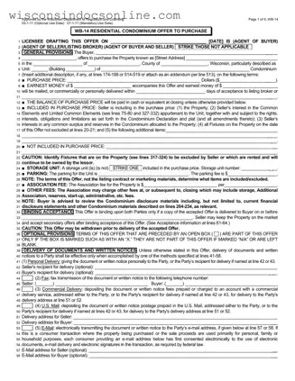 Blank Wisconsin Residential Offer Form