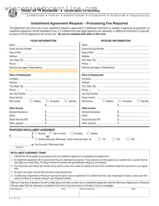 Blank Wisconsin Tax A 771 Form