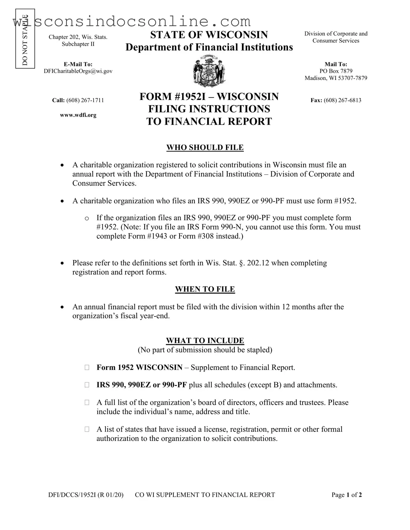Blank Wisconsin Form